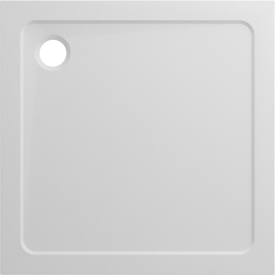 Linie Calisto Duschwanne 90 x 90 cm, Quadratisch Marmorkomposit weiß glänzend