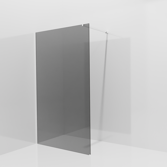 Balmani Modular douche à l'italienne: 120 x 200 cm, Verre fumé, avec coating, Profil Chrome brillant