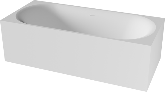 Balmani Rallanta baignoire îlot rectangulaire 180 x 80 cm Solid Surface blanc mat
