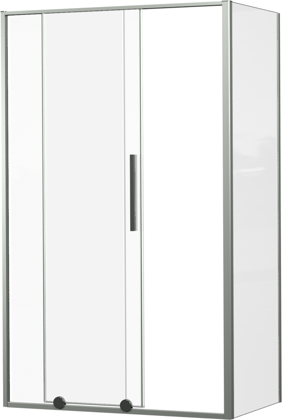 Luca Varess Morano douchecabine met schuifdeur en vaste zijwand 120 x 70 cm helder glas glans chroom profiel