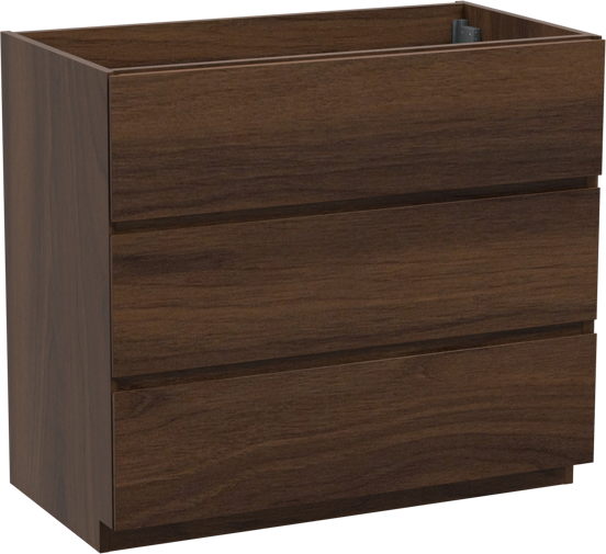 Storke Edge meuble sous-vasque a poser 95 x 52 cm noyer 3 tiroirs