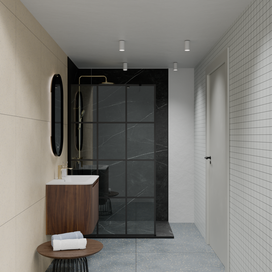 Luca Varess Suite Duschwanne 140 x 90 cm Marmorkomposit Marble Dark 