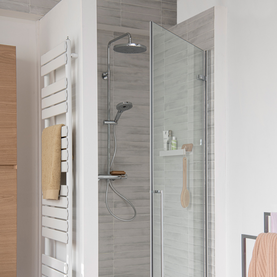 Blaufoss Onos 250 thermostatische kraan regendoucheset glanzend chroom
