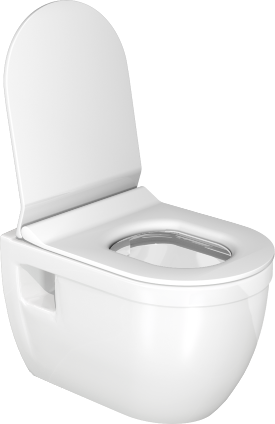 Linie Tempo hangend toilet hoogglans wit randloos met Geberit Duofix inbouwreservoir