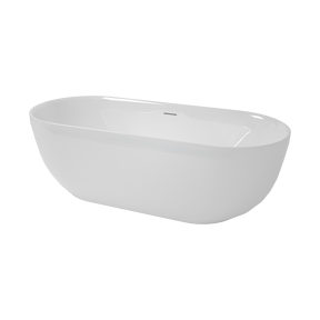 Luca Varess Mercuria Ovale Freistehende Badewanne: 170 x 76 cm, Acryl, Weiß glänzend