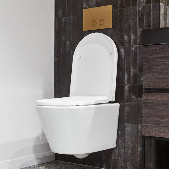 Luca Varess Calibro hangend toilet satijn wit randloos