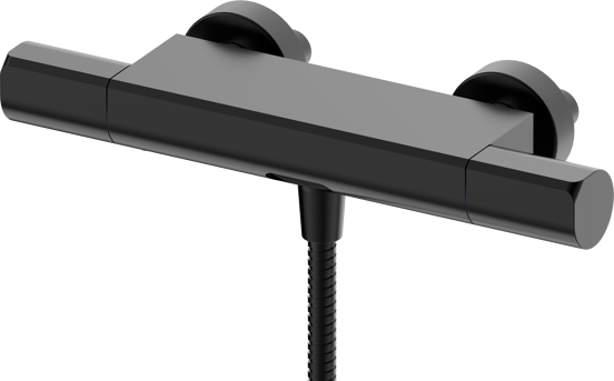 Blaufoss Eris thermostatische kraan muurmontage opbouw badkraan mat zwart