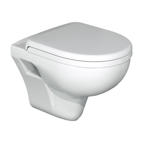 Linie Enzo hangend toilet hoogglans wit open spoelrand met luxe wc-bril