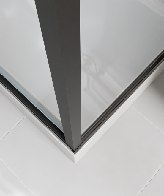 Luca Varess Talan rechthoekige douchecabine met draaideuren 90 x 120 cm helder glas mat zwart profiel