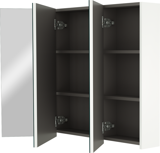Linie Montro spiegelkast 100 x 75 cm mat wit