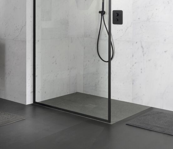 Balmani Prado douchebak 140 x 80 cm graniet zwart gevlamd