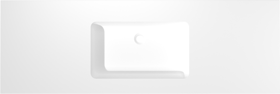 Storke Mata Einzelwaschtisch, Solid Surface matt, 155 x 52 cm