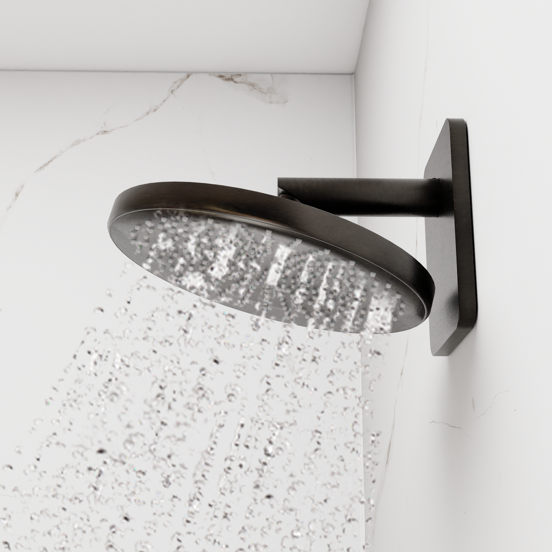 BLAUFOSS Onos 250  hoofddouche rond 25 cm met douchearm  Brushed GunMetal