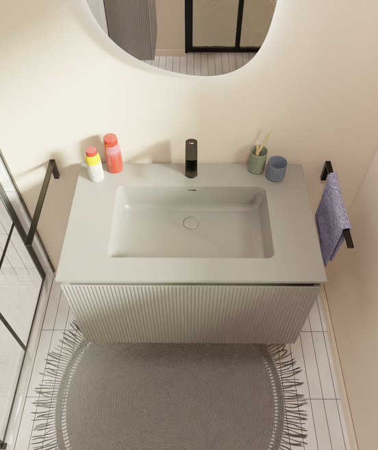 Storke Diva plan simple top solid soie grise matte 85 x 52 cm