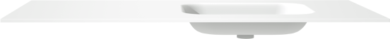 Balmani Tablo Arcato plan vasque asymétrique à droite mat Solid Surface 135 x 55 cm, bonde non incluse