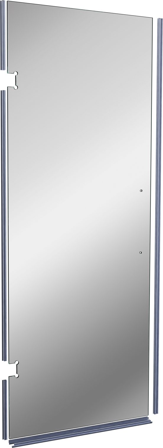 Balmani Modular Paroi en verre et joints pour porte de douche 841 mm Miroir Reflex