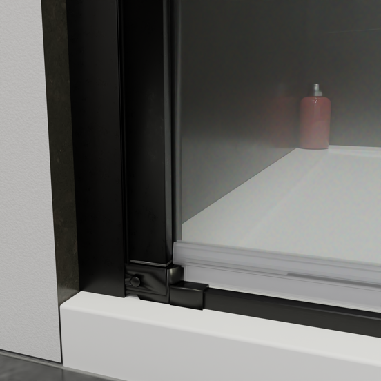 Luca Varess Kuresa douche pendeldeur 80 x 200 cm helder glas mat zwart profiel