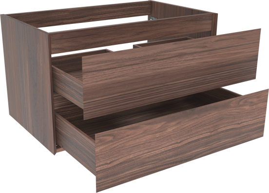 Balmani Mitra meuble sous-lavabo suspendu 90 x 55 cm placage noyer 2 tiroirs