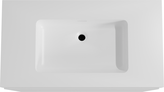 Storke Edge meuble salle de bains à poser 95 x 52 cm blanc mat avec Mata High plan simple en solid surface blanc mat