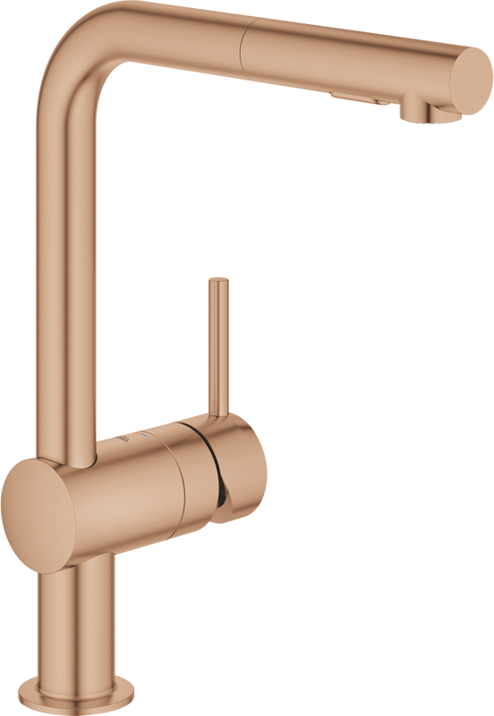 Grohe Minta L-uitloop keukenkraan met uittrekbare kop Brushed Warm Sunset 30274DL0