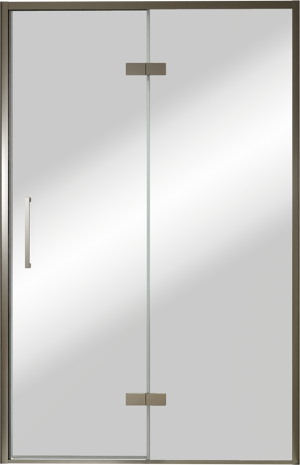 Balmani Senses Design porte pivotante à droite 140 cm x 210 cm verre Miroir Reflex, Profil Brushed GunMetal, coating inclus