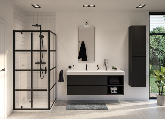 Storke Mata High asymmetrisch linkse wastafel matte Solid Surface 150 x 52 cm