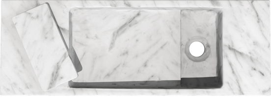 Balmani Mood fonteintje 55 x 20 cm Carrara marmer