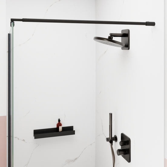 BLAUFOSS Onos 250  hoofddouche rond 25 cm met douchearm  Brushed GunMetal