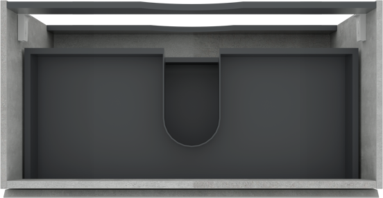 Linie Lado meuble sous-vasque suspendu 90 x 46 cm béton gris foncé 2 tiroirs