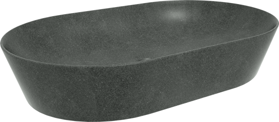 Balmani Still vasque à poser granite aiguisé ovale 54 x 34 cm