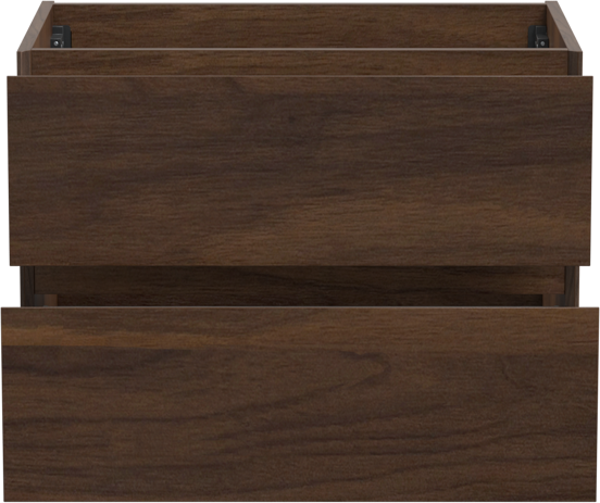 Storke Edge meuble sous-vasque suspendu 75 x 52 cm noyer 2 tiroirs