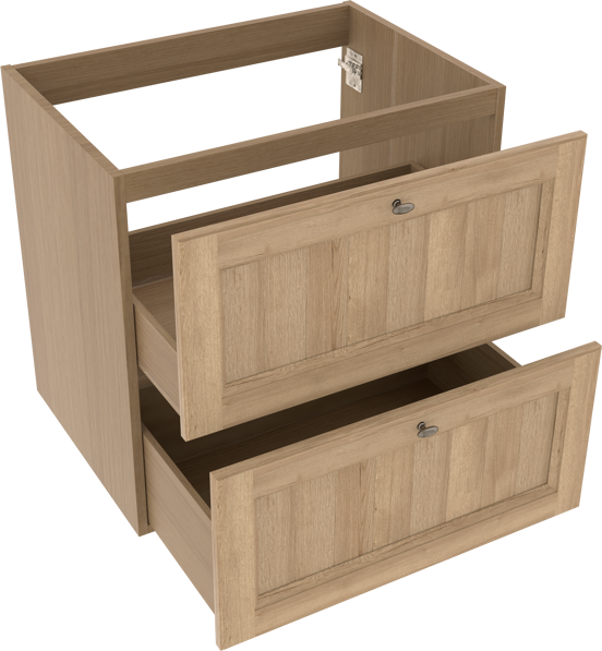 Balmani Lemon meuble sous-vasque a poser 75 x 55 cm chêne vieilli 2 tiroirs