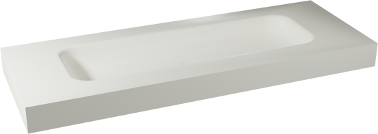 Balmani Arcato plan simple pour 2 trous de robinet mat Solid Surface 150 x 55 cm, bonde non incluse