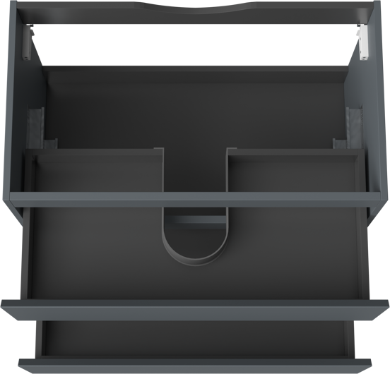 Linie Lado hängender Waschbeckenunterschrank: 80 x 46 cm, Blau Anthrazit, 2 Schubladen