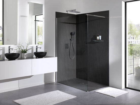 Balmani Studio douchewandpaneel 120 x 220 cm keramiek Basalt Black