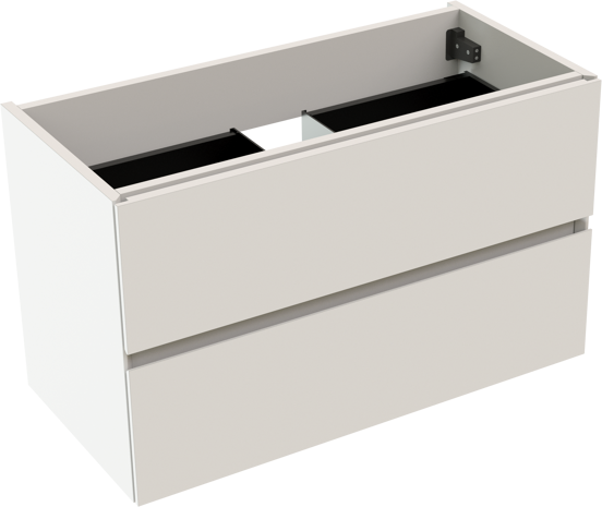 Storke Edge zwevende wastafelonderkast 80 x 40 cm hoogglans wit 2 lades