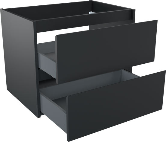 Storke Seda zwevend wastafelonderkast 75 x 52 cm mat zwart 2 lades