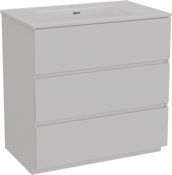 Storke Edge meuble salle de bains à poser 85 x 52 cm blanc mat avec Kera plan simple en céramique blanc mat