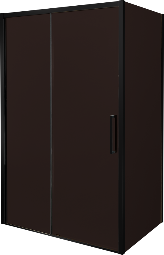 Balmani Senses Design douchehoek met linkse schuifdeur en vaste zijwand, 160 x 80 cm, Brons, Mat zwart profielen