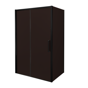 Balmani Senses Design douchehoek met linkse schuifdeur en vaste zijwand, 160 x 80 cm, Brons, Mat zwart profielen