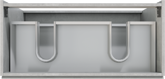 Storke Delta staande wastafelonderkast 100 x 48 cm 2 sifonuitsparingen beton donkergrijs 3 lades 2 sifonuitsparingen