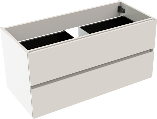 Storke Edge hängender Waschbeckenunterschrank: 100 x 46 cm, Weiß matt, 2 Schubladen
