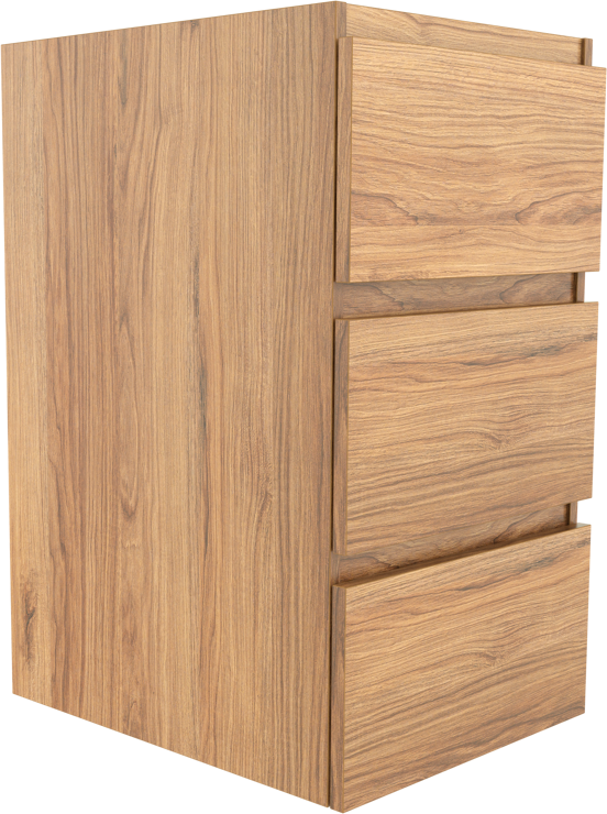 Balmani Lucida staande wastafelonderkast 45 x 55 cm teak 3 lades