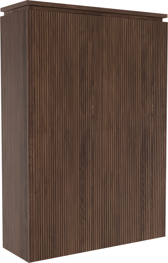 Balmani Eclips hängender Hochschrank Amerikanischer Nussbaum 90 x 32 x 130 cm, Vert. Sym. Rippe
