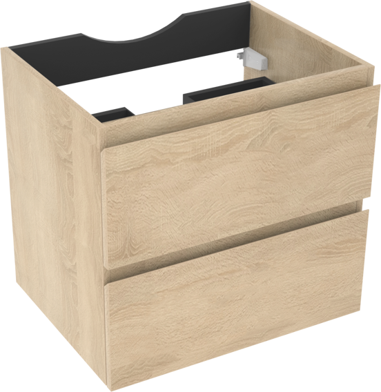 Linie Lado meuble sous-vasque suspendu 60 x 46 cm chêne blanc 2 tiroirs
