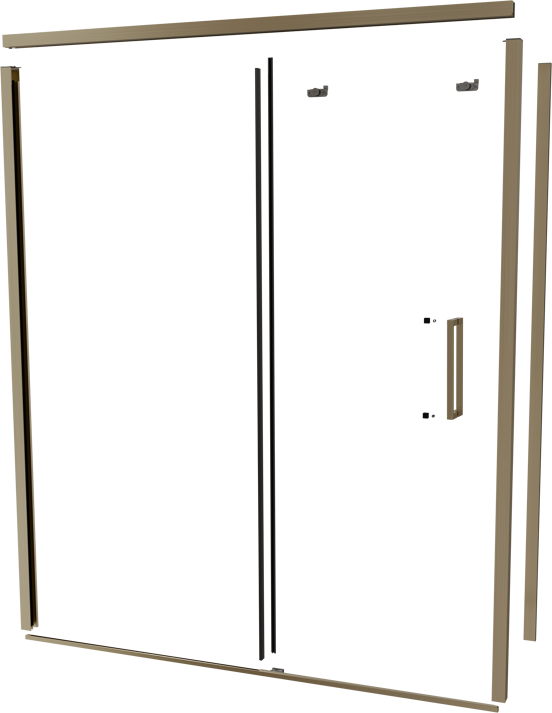 Balmani Senses Design 180 cm links douchehoek met schuifdeur profielenset brushed champagne gold