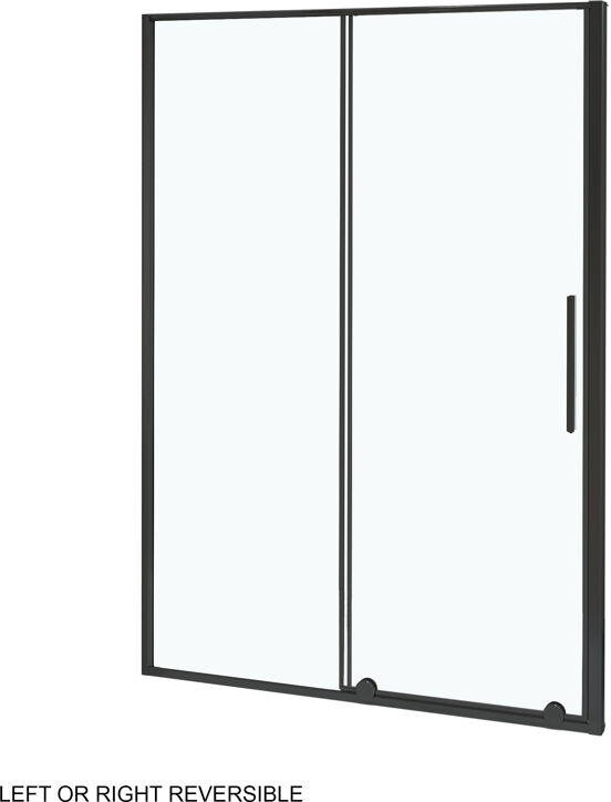Luca Varess Morano paroi de douche avec porte coulissante et paroi latérale fixe 90 x 160 cm verre transparent profil noir mat - porte