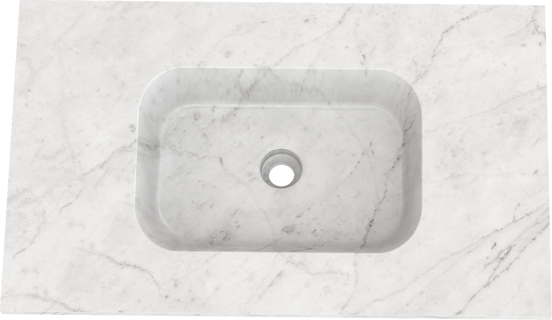 Balmani Tablo Arcato plan simple marbre carrare 90 x 55 cm