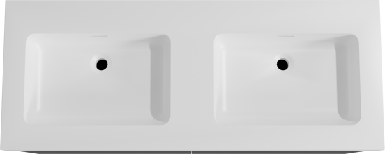 Storke Edge zwevend badmeubel 130 x 52 cm mat zwart met Mata High dubbele wastafel in solid surface mat wit