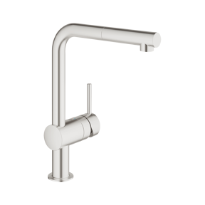 Grohe Minta L Küchenarmatur mit ausziehbarer Handbrause: Supersteel